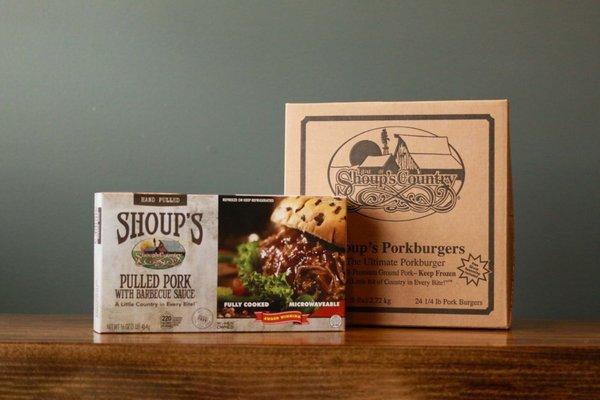 Shoup's Pokrburger Combo featuring Pulled Pork Barbecue