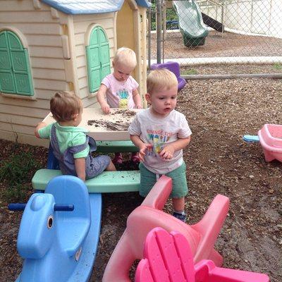 Outside play time with toddlers