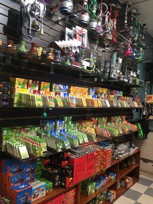 We have big selection of Hookah pipes, Hookah flavors, Pipes, water pipes, Vapes, E-liquid, cigars, tobacco and all smoke accessories