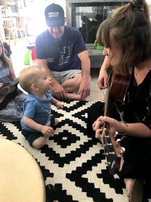 Dean was so happy and loved to dance to Lindsay's guitar playing.