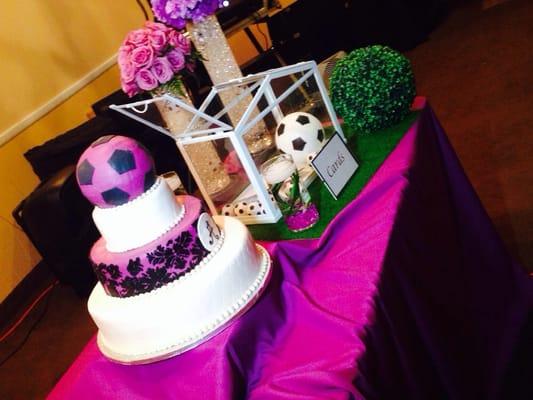 A friends sweet 16 cake table