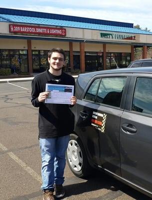 Dyllan got his Driving licence at the DMV in BenSalem, with his certificate to help him in reducing his insurance costs