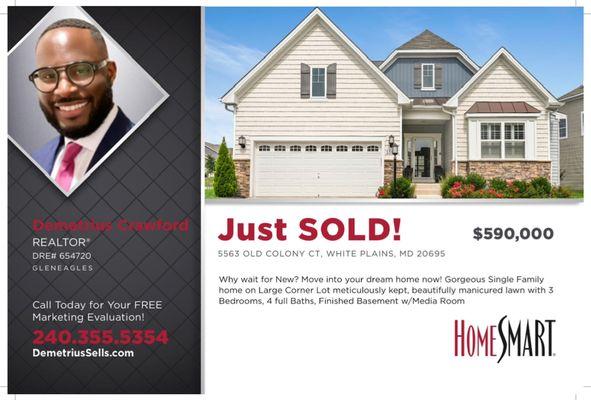 Sold in White Plains, MD