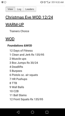 Christmas eve WOD 12/24/2018