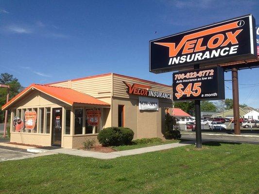 Outside view of Velox Insurance in Rome, GA