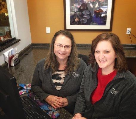 Meet our front office staff.  Heather and Jeanne will greet you with a smile and get you checked in for your appointment.