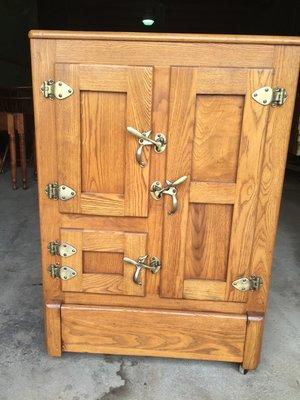 Old oak ice chest we did