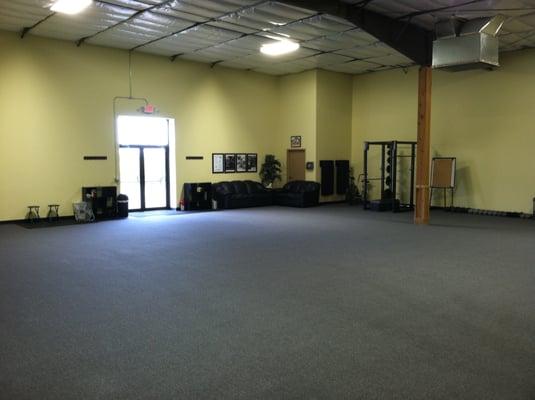 As you can see we like open space.  It allows us to customize the room for a variety of workouts. Every day is different.