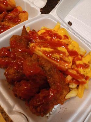 Chicken Wings and Cheese Fries