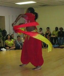 Belly dancer Zaheen performing at a Hafla