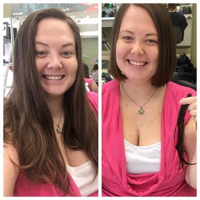 Before and after donation.