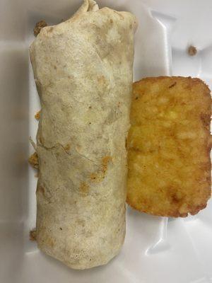 Mexican breakfast burrito with hashbrown