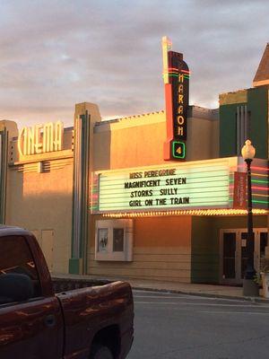 Pharaoh Cinema in the light of a Fall sunset.