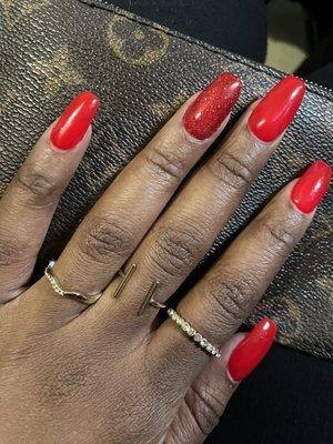 Went in for a fill in was $30! I did Red gel nails! Love it for the holidays. Fast service , over 10 years customer