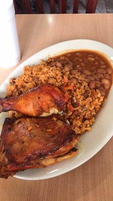 Lunch Special $5.95 Baked Chicken with Rice & Beans