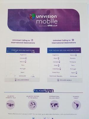 Univision Mobile Great rates to Latin American countries!