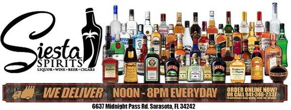 Alcohol delivery 12pm - 8pm everyday!