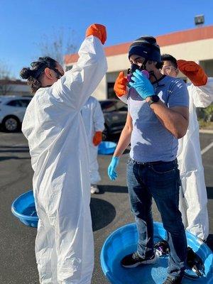 Spill drill exercise on Day 3 of the 4 day 40 HR HAZWOPER class.