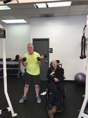 Larry brings his partner every-time he comes to the gym. Proud of him. What's your excuse?