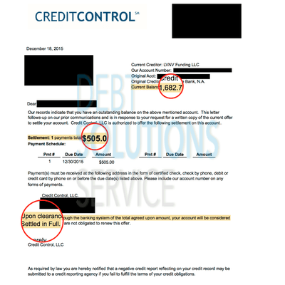 Another Credit Card Settled for Only 30% of the Original Balance!