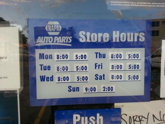 Store hours. ..