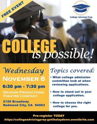 Free seminar to learn more on how to get into the selective colleges!