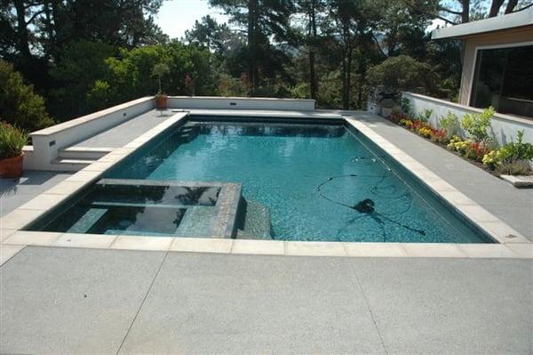 Pool Spa and Entire Backyard decks and walls by Blue Water Pools