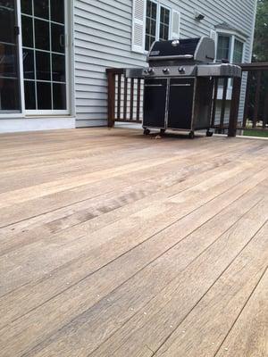 Deck after washing and staining