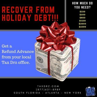 Advance tax refunds available for those who qualify.