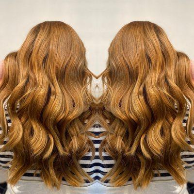 Long layered haircut with beach waves