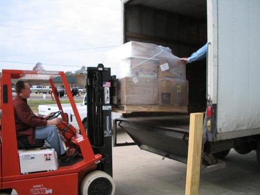 Loading out freight we had prepared for shipment