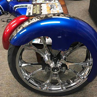 Got Wheels!  Installed at Bagger Boyz Motorcycle Design Center