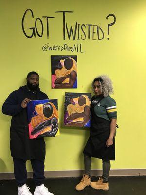 TwistedDipsAtl.com VISIT OUR WEBSITE TO SEE UPCOMING CLASS TIMES! Open slots available for Open Studio and or Private Parties!