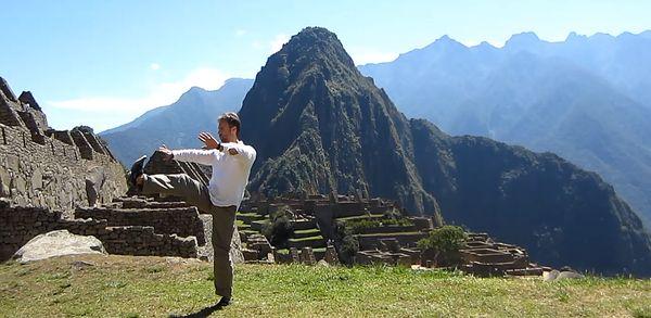 Tai Chi practice at Machu Picchu