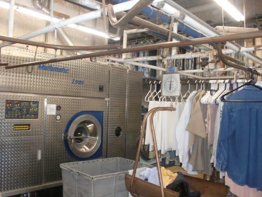 A look at inside with dry cleaning machine