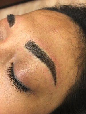 Combination brows...hairstrokes with light shading to add bulk