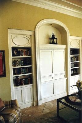 Painted Entertainment Center with Ellipse Detail