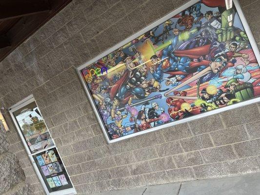 Cool outside mural Marvel v DC classic