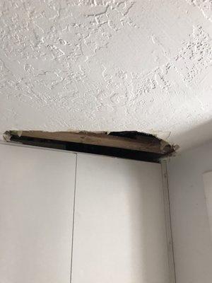 Another hole downstairs never fixed, during our tenancy.