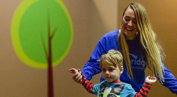 Toddler getting ABA therapy at the Greenwood Hopebridge Autism Therapy Center