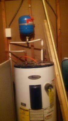 Added an expansion tank on the hot water heater