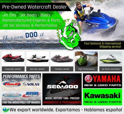 At Miami Jetski  we sell and service Yamaha and Kawasaki Jet Skis, along with Sea Doo and Honda Repairs , also all general marine engineerin