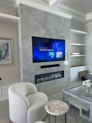 Custom tv mounting with soundbar