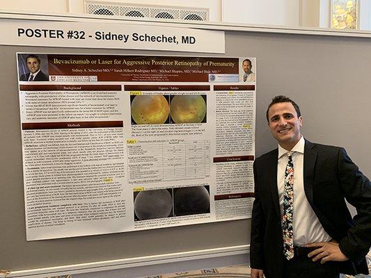 Dr. Schechet was in London for the international Retina Society meeting to present his latest research.