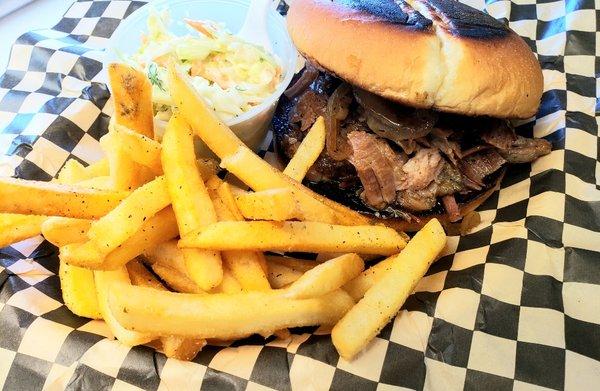 Smoked brisket sandwich