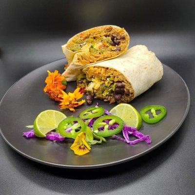 "The Garden" Nopales Veggie Burrito  San Jose Take Out Delivery Togo Vegetarian Catering