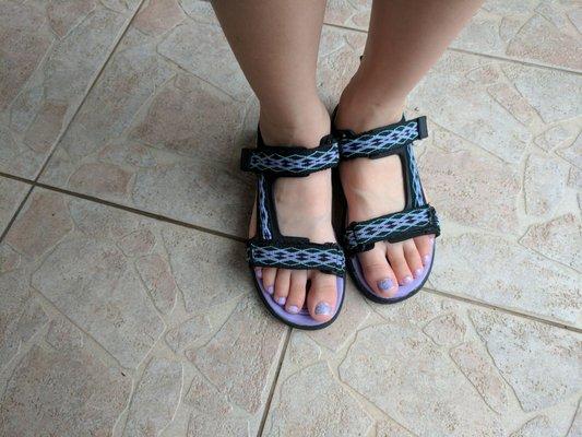 Toes are done. Kid's Mani and Pedi.