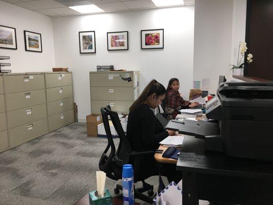 Our paralegal and legal assistant hard at work.