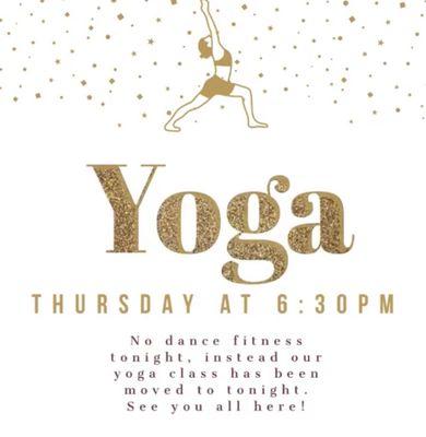 Yoga Thursday at 6:30