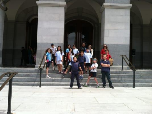 My grade at the state building for a field trip.